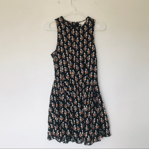 H&M Dresses & Skirts - H&M black with flamingo print sleeveless midi